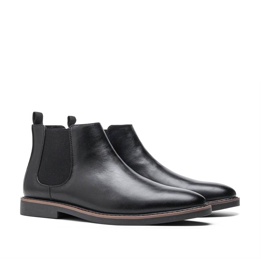 Men's Comfortable Retro Boots - Timeless Style and Comfort - British Charm with Modern Twist - Spring and Autumn Footwear - Square Toe and Solid Pattern - All-day Comfort and Stability - Elevate Your Collection!