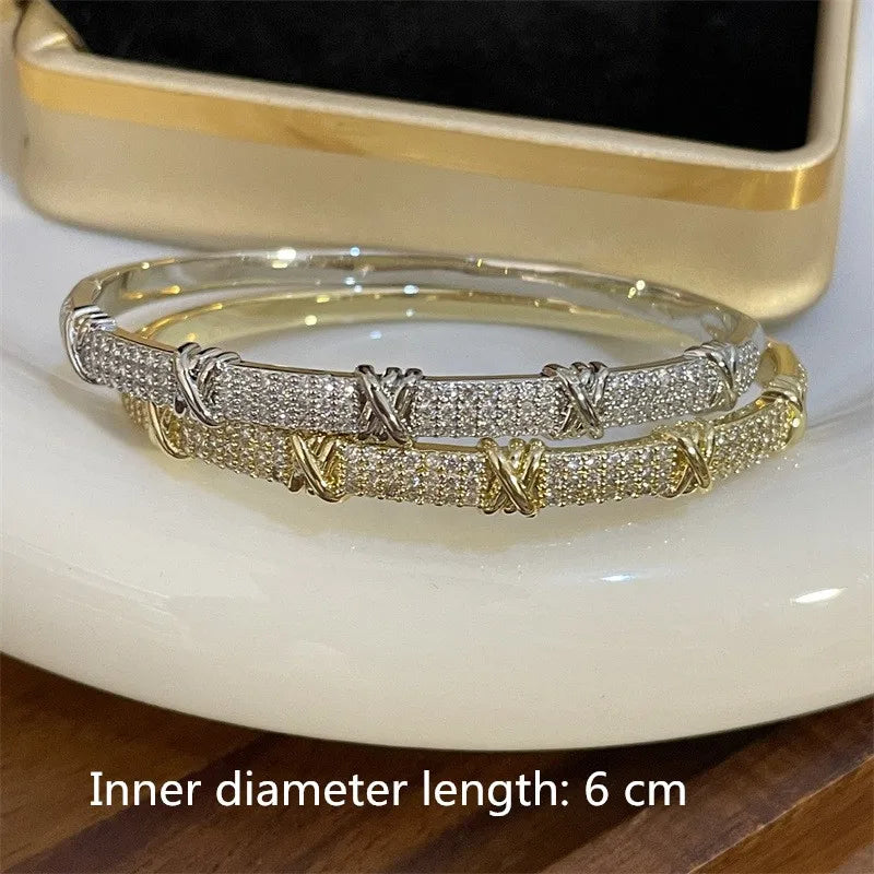 Bamboo Bracelet - Gold-color plated bangle with a sleek geometric design, made from high-quality zinc alloy. Perfect for fashion-forward women.