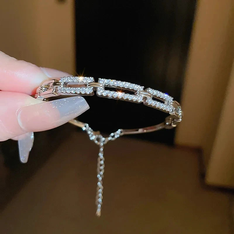 Bamboo Bracelet - Gold-color plated bangle with a sleek geometric design, made from high-quality zinc alloy. Perfect for fashion-forward women.