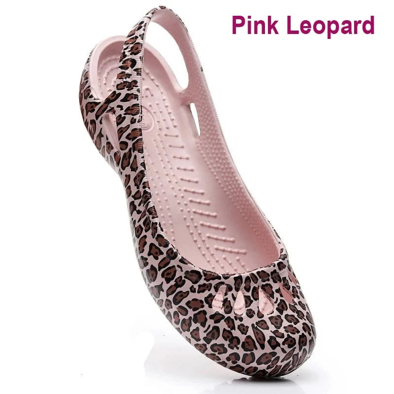 Women's Lightweight Anti-Slip Clog Sandals - Flat Heel, Lace-Up, EVA Material, Casual Jelly Shoes, Various Colors and Sizes