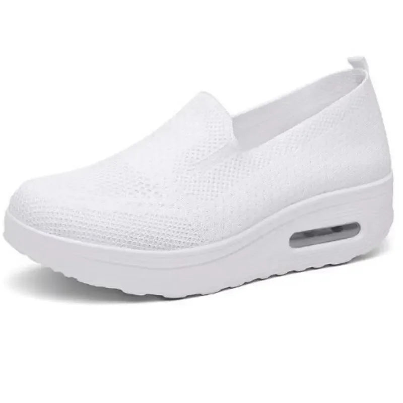 Women's Mesh Breathable Summer Loafers - Solid Color, Round Toe, Slip-On Design, Perfect for Casual Summer Wear