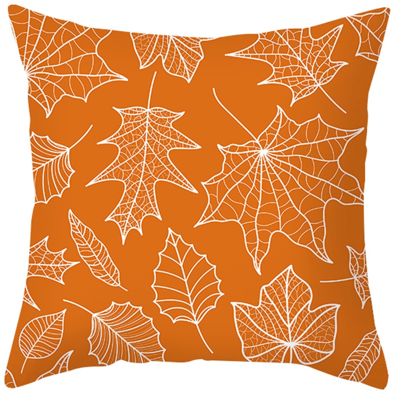 Autumn Pillow Cover featuring a fall-themed design, adding a touch of warmth and charm to your sofa, made from durable polyester.