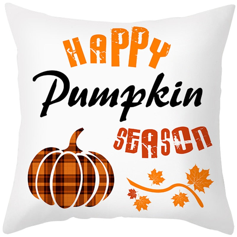 Autumn Pillow Cover featuring a fall-themed design, adding a touch of warmth and charm to your sofa, made from durable polyester.