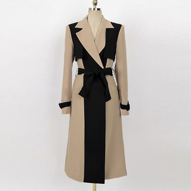 Stylish and durable Elegant Long Trench Coat made of cotton and polyester.