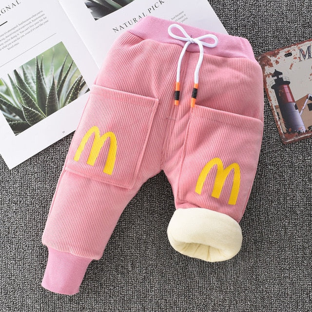Winter warm cashmere pants, providing cozy comfort and style. Made of soft cashmere, available in various colors and sizes for ages 1 to 6 years old.