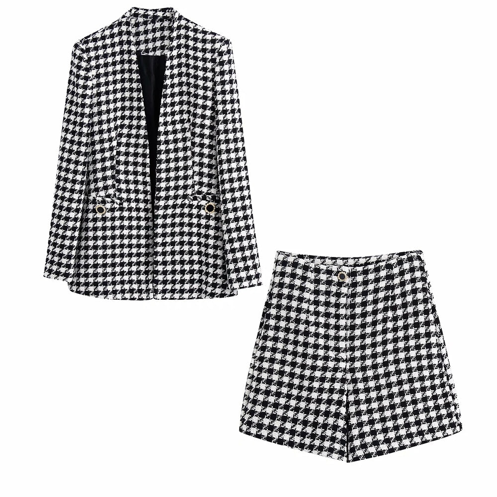 Vintage Office Coat and Skirt Set for Women - Classic and Durable Polyester Fabric - Perfect for Formal or Business Occasions
