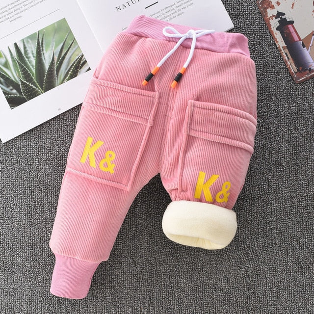 Winter warm cashmere pants, providing cozy comfort and style. Made of soft cashmere, available in various colors and sizes for ages 1 to 6 years old.