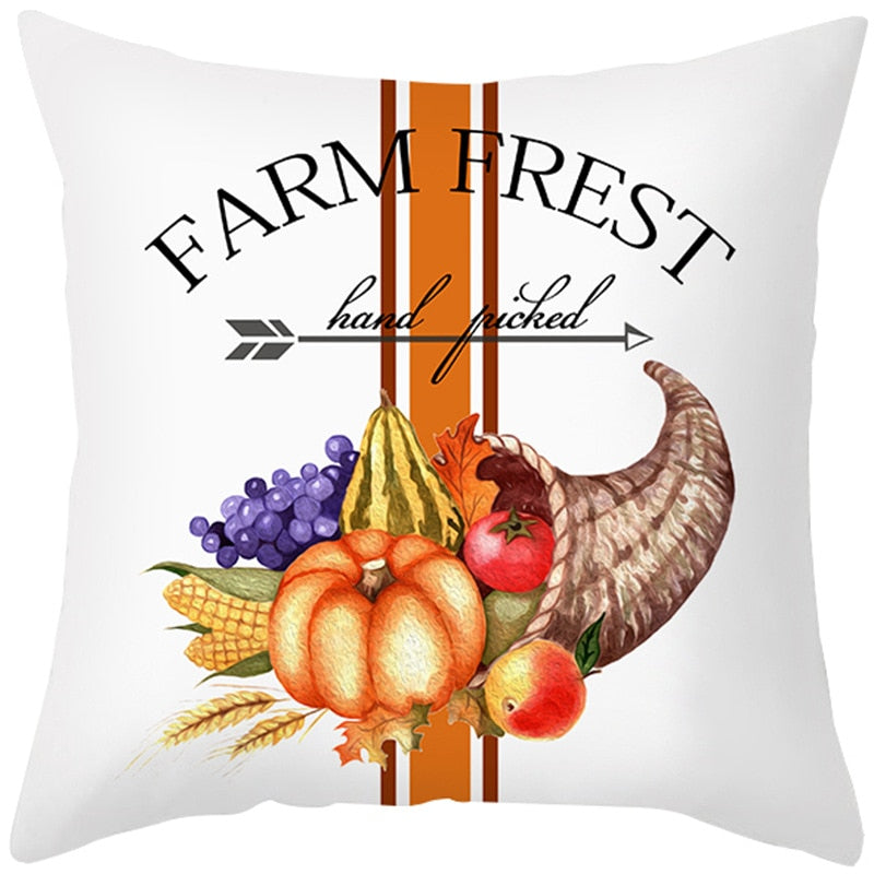 Autumn Pillow Cover featuring a fall-themed design, adding a touch of warmth and charm to your sofa, made from durable polyester.