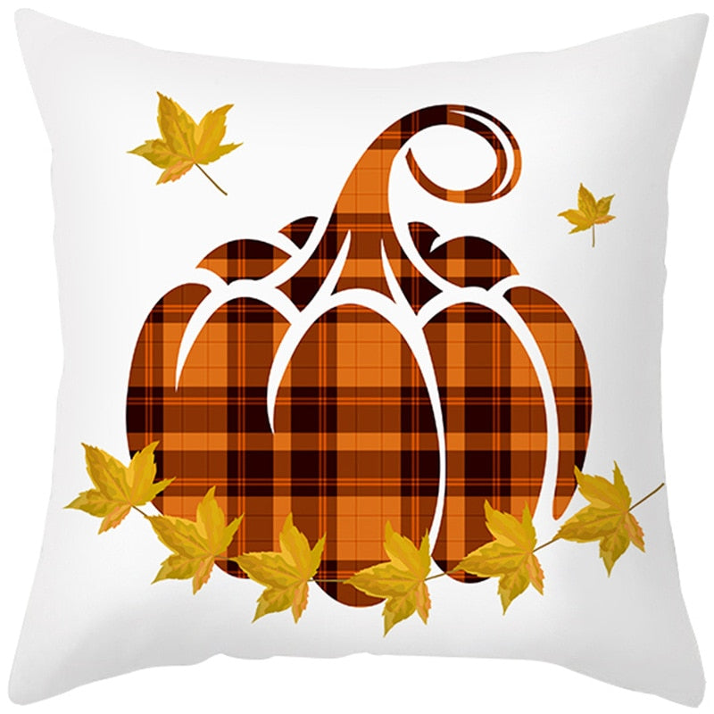 Autumn Pillow Cover featuring a fall-themed design, adding a touch of warmth and charm to your sofa, made from durable polyester.