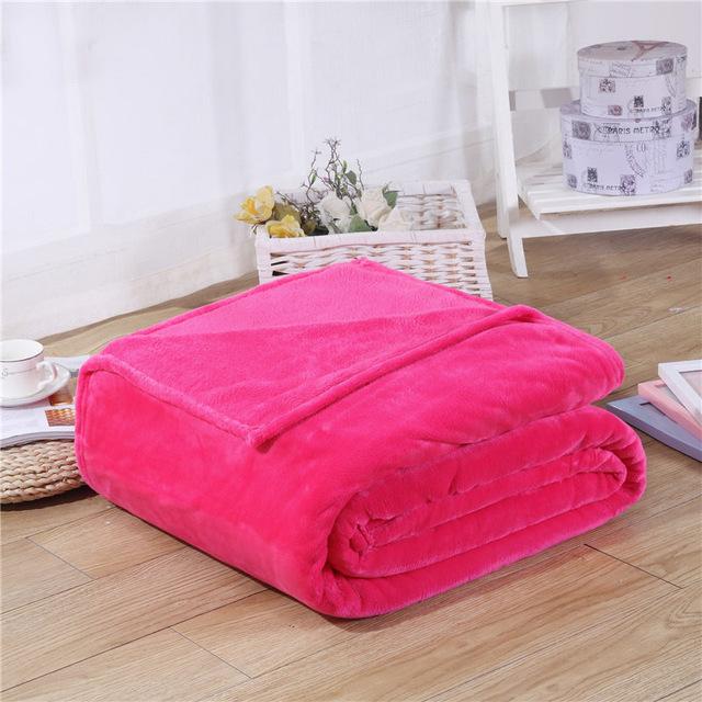 Super soft and comfy Solid Color Fleece Blanket in a rich, solid color, offering warmth and relaxation. Perfect for home, travel, and parties.