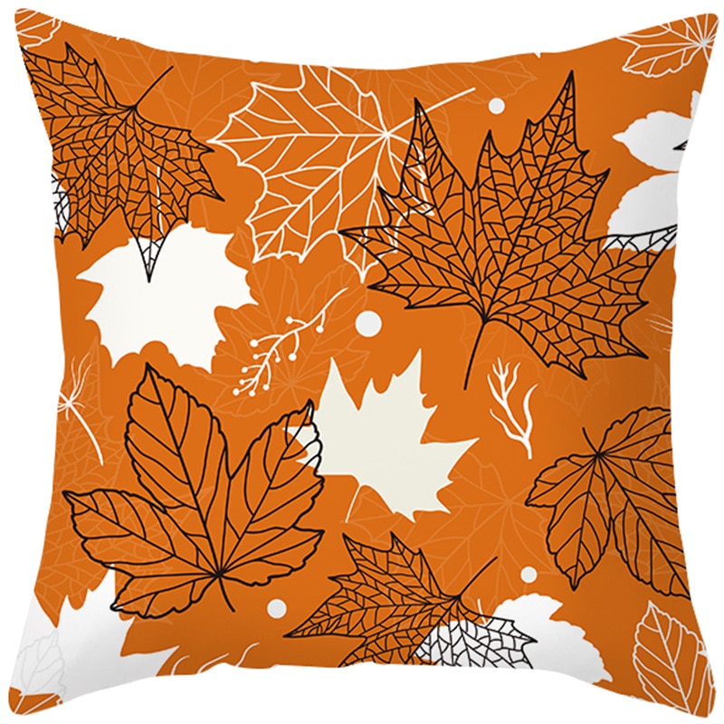 Autumn Pillow Cover featuring a fall-themed design, adding a touch of warmth and charm to your sofa, made from durable polyester.