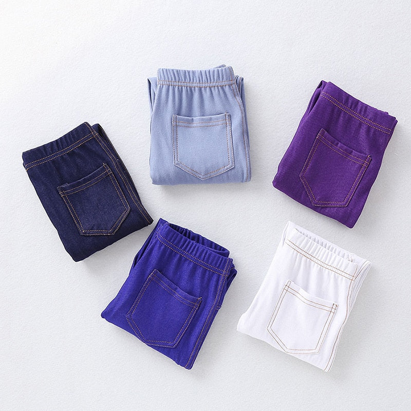 True Radiant Treasures Girl's Pants - Comfortable and Stylish - Cotton and Spandex Blend - Sizes 2 to 12 Years - Various Colors - Perfect for Everyday Wear