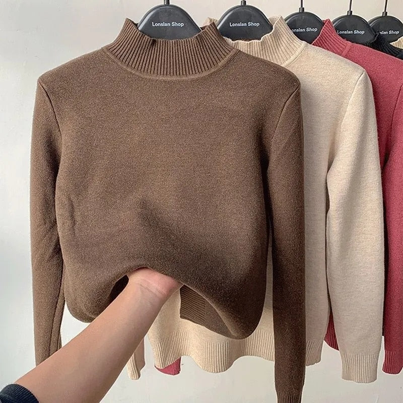 Thick Warm Sweater - Cute, Cozy, Polyester, Turtleneck Design, Different Sizes