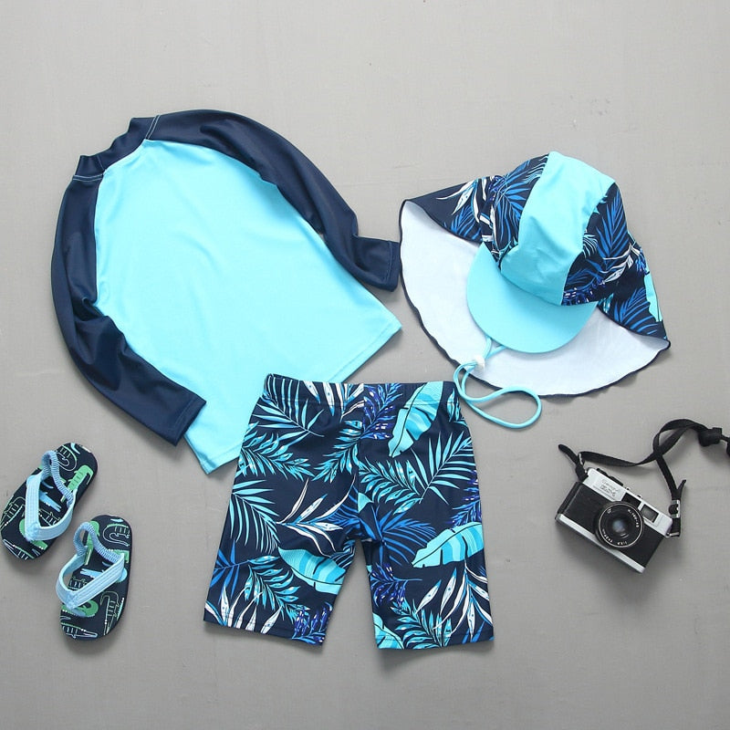 Quick-Drying Baby Swimsuit for boys, nylon polyester blend, suitable for toddlers and boys up to 14 years old, various colors and sizes