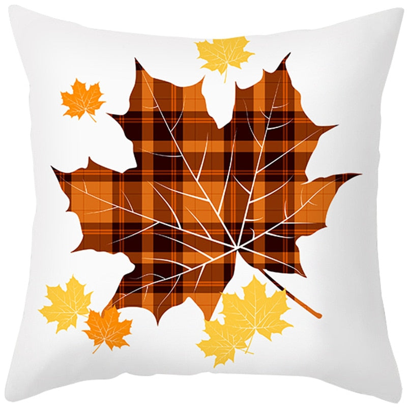 Autumn Pillow Cover featuring a fall-themed design, adding a touch of warmth and charm to your sofa, made from durable polyester.
