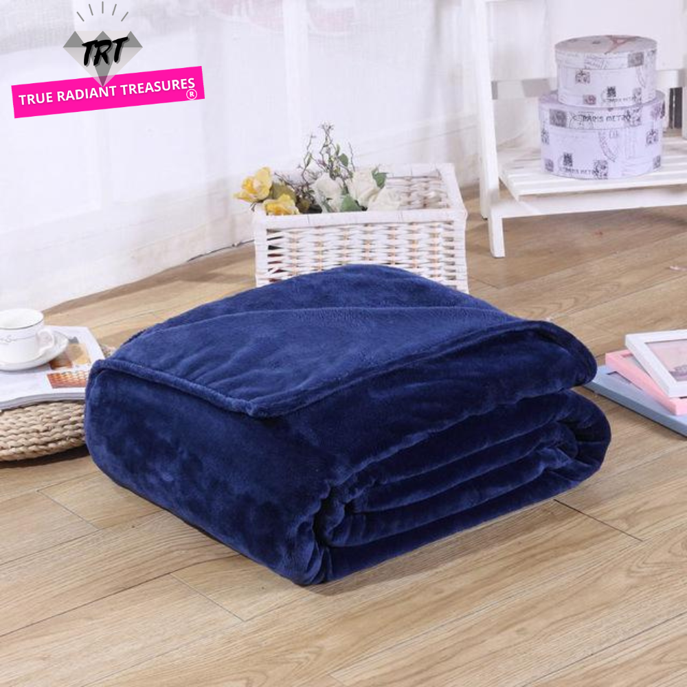 Super soft and comfy Solid Color Fleece Blanket in a rich, solid color, offering warmth and relaxation. Perfect for home, travel, and parties.