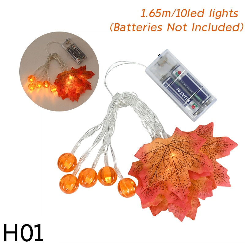 String Fall Garland with pretty leaves, ideal for Thanksgiving home decor, versatile for entryways, stairs, or table settings.