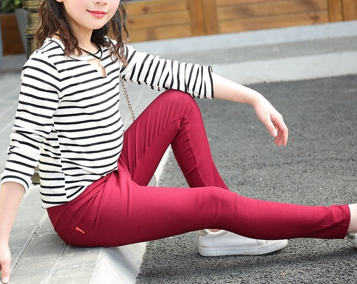 Super Comfy and Stylish Girl's Pants - Durable Polyester - Sizes 2-12 Years - Variety of Colors - Perfect for Back to School