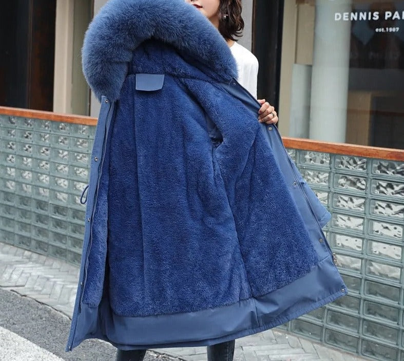 Long Hooded Winter Jacket - cotton and polyester blend - comfortable and durable - various colors - pockets for warmth