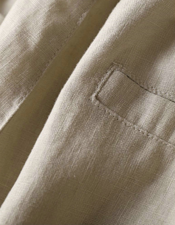 Formal Cotton Linen Trousers - Slim Fit with Flat Front - High-Quality Linen Fabric - Perfect for Casual or Office Look.