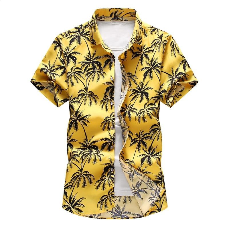 Men's Summer Hawaiian Shirt, polyester fabric, various colors and sizes, perfect summer gift for men.