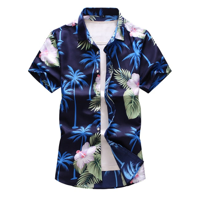 Men's Summer Hawaiian Shirt, polyester fabric, various colors and sizes, perfect summer gift for men.
