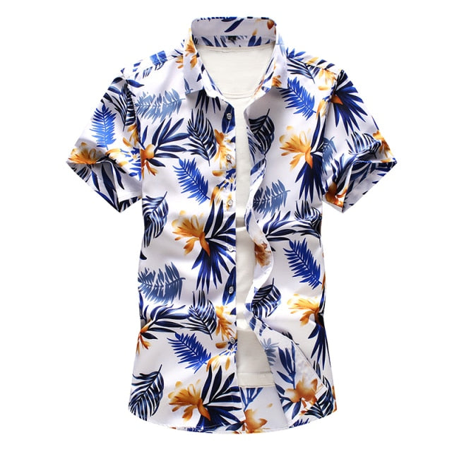 Men's Summer Hawaiian Shirt, polyester fabric, various colors and sizes, perfect summer gift for men.