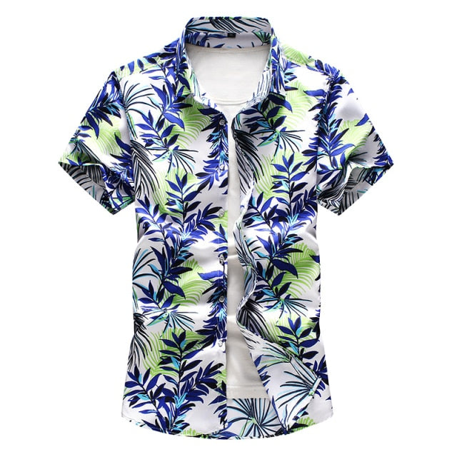 Men's Summer Hawaiian Shirt, polyester fabric, various colors and sizes, perfect summer gift for men.