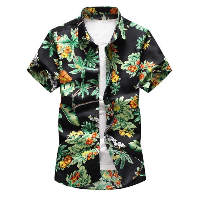 Men's Summer Hawaiian Shirt, polyester fabric, various colors and sizes, perfect summer gift for men.