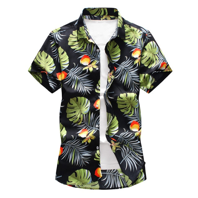 Men's Summer Hawaiian Shirt, polyester fabric, various colors and sizes, perfect summer gift for men.