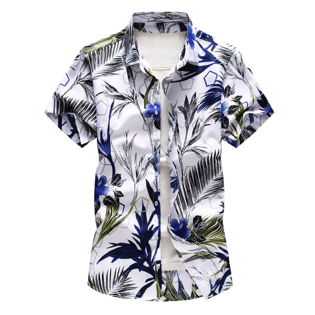 Men's Summer Hawaiian Shirt, polyester fabric, various colors and sizes, perfect summer gift for men.