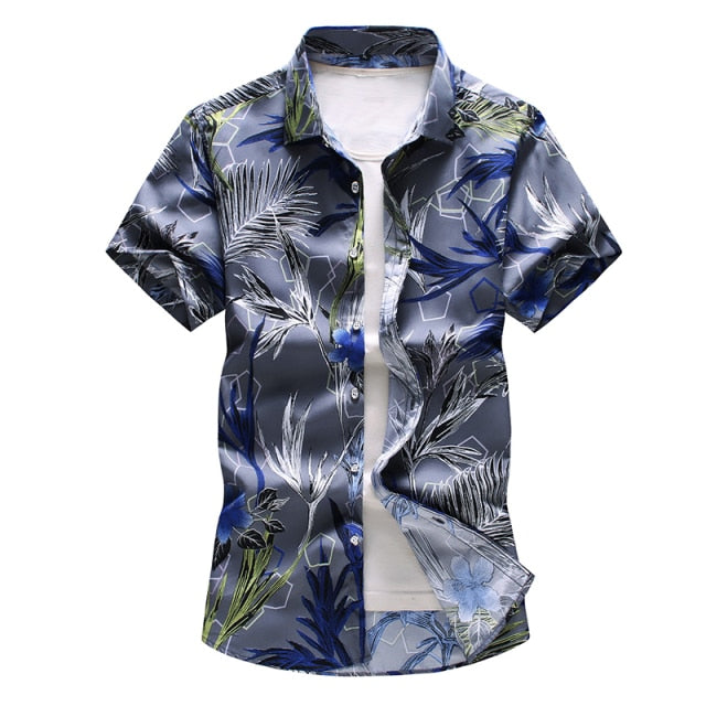 Men's Summer Hawaiian Shirt, polyester fabric, various colors and sizes, perfect summer gift for men.
