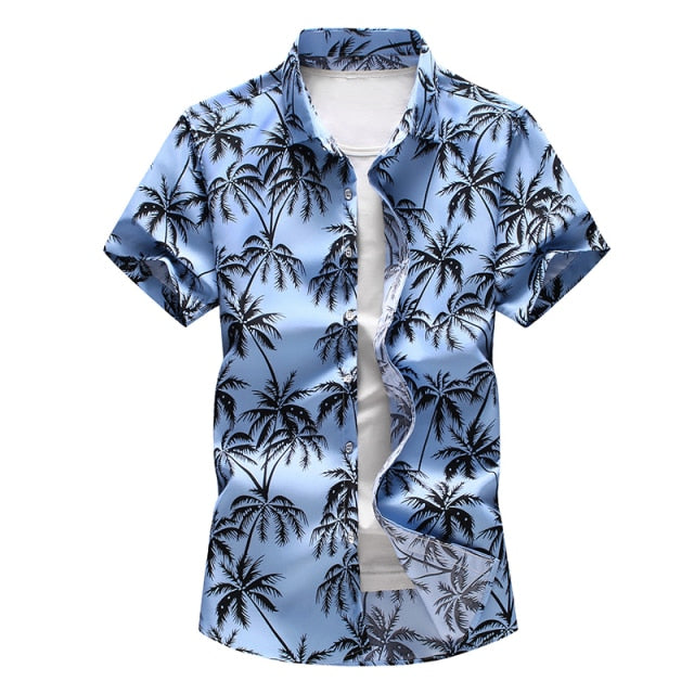 Men's Summer Hawaiian Shirt, polyester fabric, various colors and sizes, perfect summer gift for men.