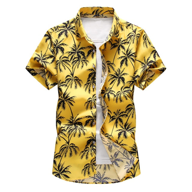 Men's Summer Hawaiian Shirt, polyester fabric, various colors and sizes, perfect summer gift for men.