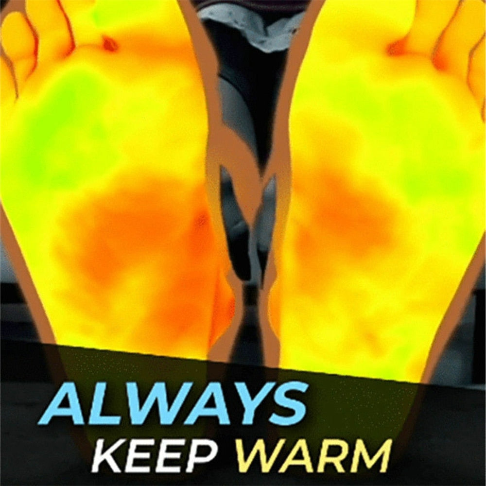Self-heating Socks with Magnets - Combat cold feet and boost energy levels. Magnets on the bottom generate warmth through foot movements. Utilizes body heat for efficient self-heating. Promotes blood circulation and offers benefits like improved sleep quality, reduced fatigue, relaxed leg muscles, and relieved nerves. Recommended for daily use. Please note slight color variation may occur.