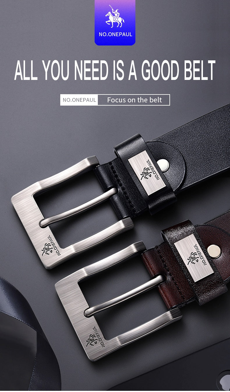 Genuine Leather Belt - Stylish and versatile - Perfect gift for husband or boyfriend - Elevate daily attire - Crafted from high-quality leather.