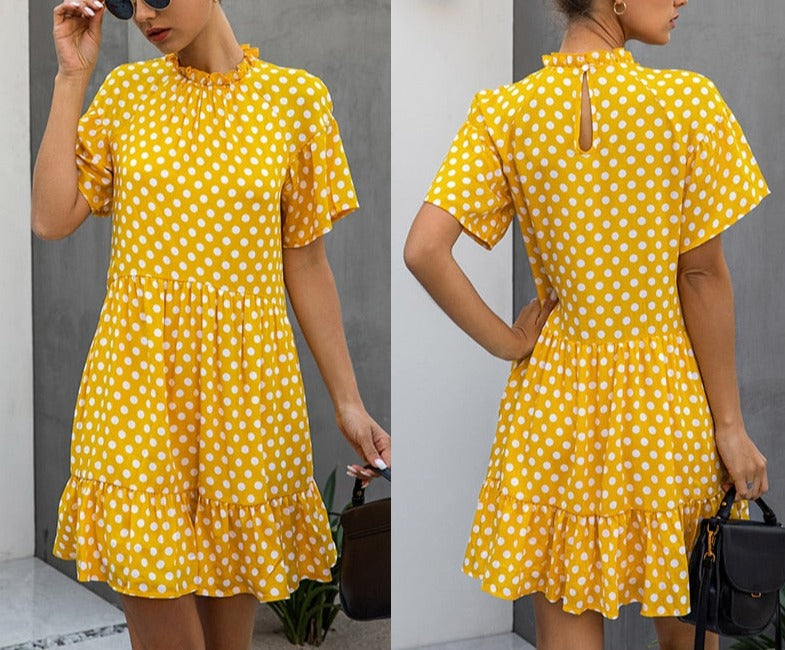 Casual Loose Sundress made of cotton-polyester blend, perfect for warmer weather. Comes in multiple colors and looks great on any body type. Affordable and stylish dress, perfect for casual events