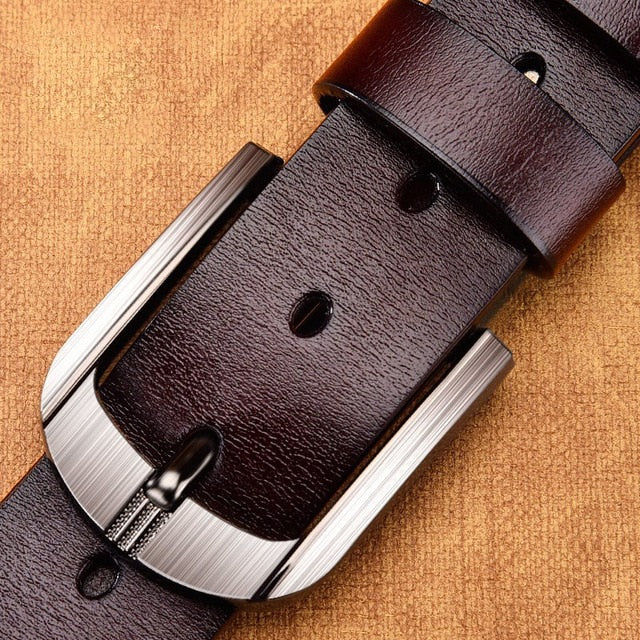 Genuine Leather Belt - Stylish and versatile - Perfect gift for husband or boyfriend - Elevate daily attire - Crafted from high-quality leather.