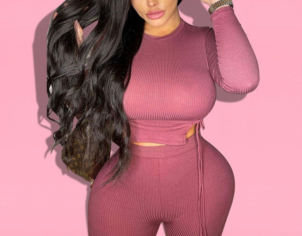 Image of stylish Elastic Slim Sportswear Set for Mommy and Me, made of polyester. Perfect for mother-daughter workouts. Grab yours now while supplies last!