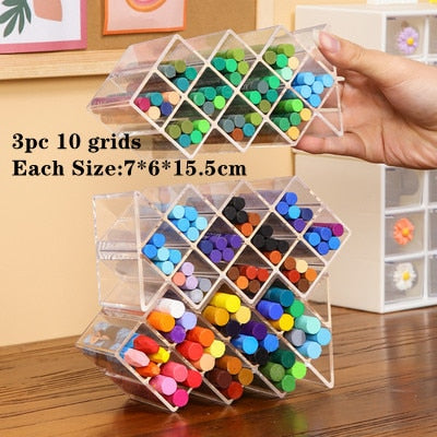 Multi-function Stationery Storage Box with pen slot for organized desk storage.