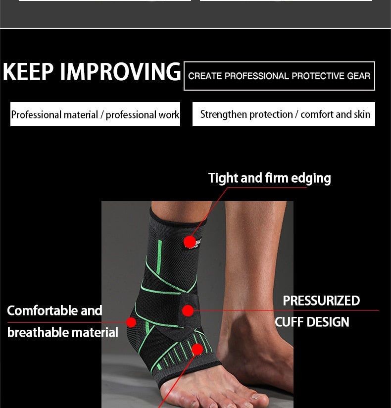 Ankle Supports for Active Sports - Ideal for Baseball, Basketball, Crossfit, Soccer, Golf, Hiking, Running, Tennis, Volleyball, and more. Provides superior ankle support without limiting mobility. Tight, form-fitting, and breathable compression fabric for joint stability and improved blood circulation.