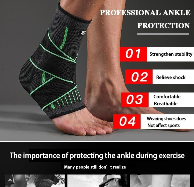 Ankle Supports for Active Sports - Ideal for Baseball, Basketball, Crossfit, Soccer, Golf, Hiking, Running, Tennis, Volleyball, and more. Provides superior ankle support without limiting mobility. Tight, form-fitting, and breathable compression fabric for joint stability and improved blood circulation.