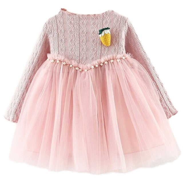 Girls Elegant Party Dress - Fine materials, carefully crafted designs, available in sizes for baby girls 7-12 months, 13-24 months, 25-36 months, and 4-6 years.