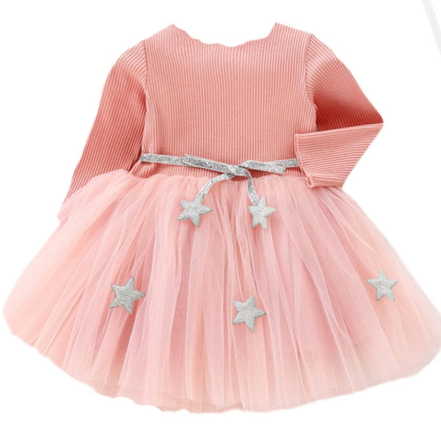Girls Elegant Party Dress - Fine materials, carefully crafted designs, available in sizes for baby girls 7-12 months, 13-24 months, 25-36 months, and 4-6 years.