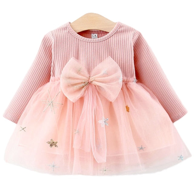 Girls Elegant Party Dress - Fine materials, carefully crafted designs, available in sizes for baby girls 7-12 months, 13-24 months, 25-36 months, and 4-6 years.