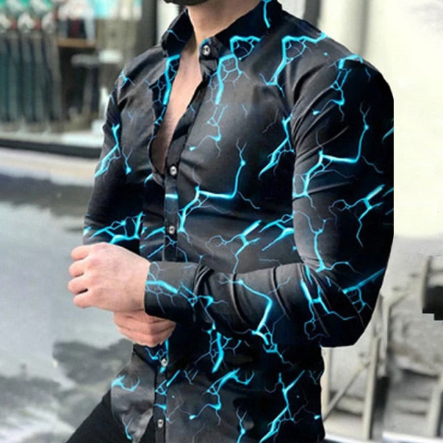 Geometric Print Buttoned Shirt - Comfortable Fit and Contemporary Style