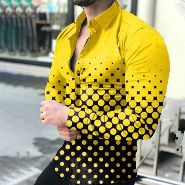 Geometric Print Buttoned Shirt - Comfortable Fit and Contemporary Style
