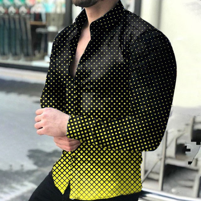 Geometric Print Buttoned Shirt - Comfortable Fit and Contemporary Style
