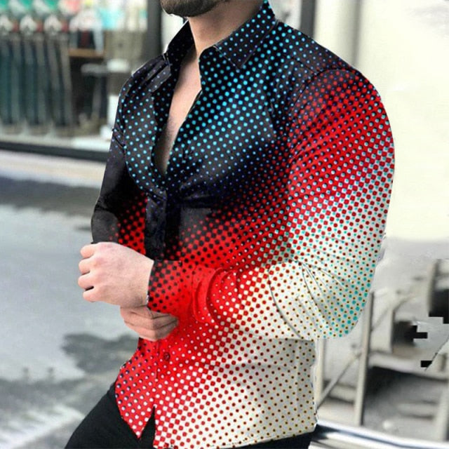 Geometric Print Buttoned Shirt - Comfortable Fit and Contemporary Style