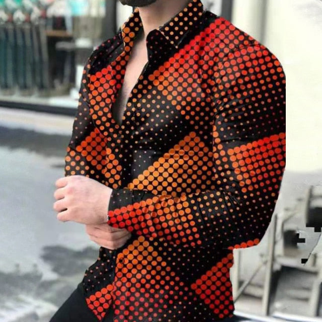 Geometric Print Buttoned Shirt - Comfortable Fit and Contemporary Style